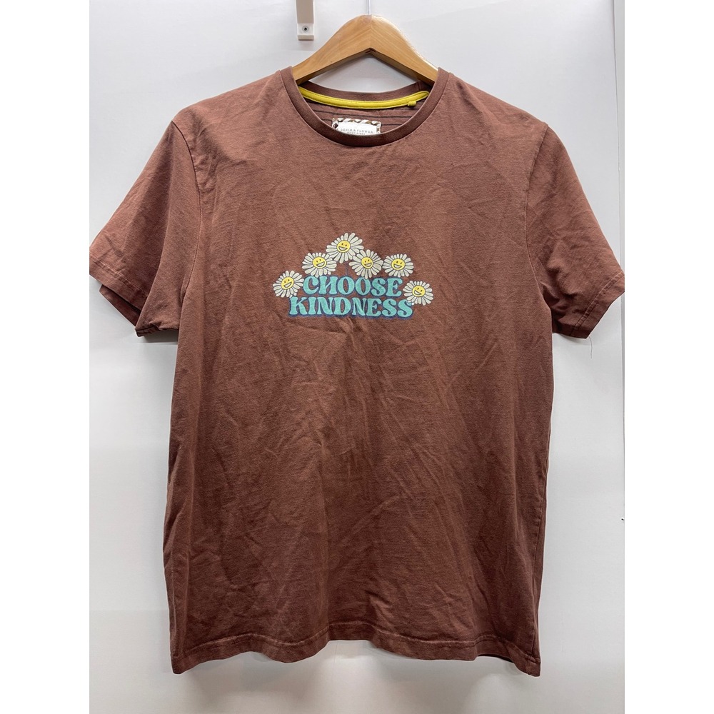 Denim & Flower Ricky Singh Mens Brown Choose Kindness Daisy Graphic T-Shirt L